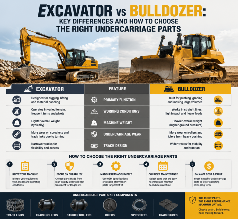 Excavator vs Bulldozer: Key Differences and How to Choose the Right Undercarriage Parts