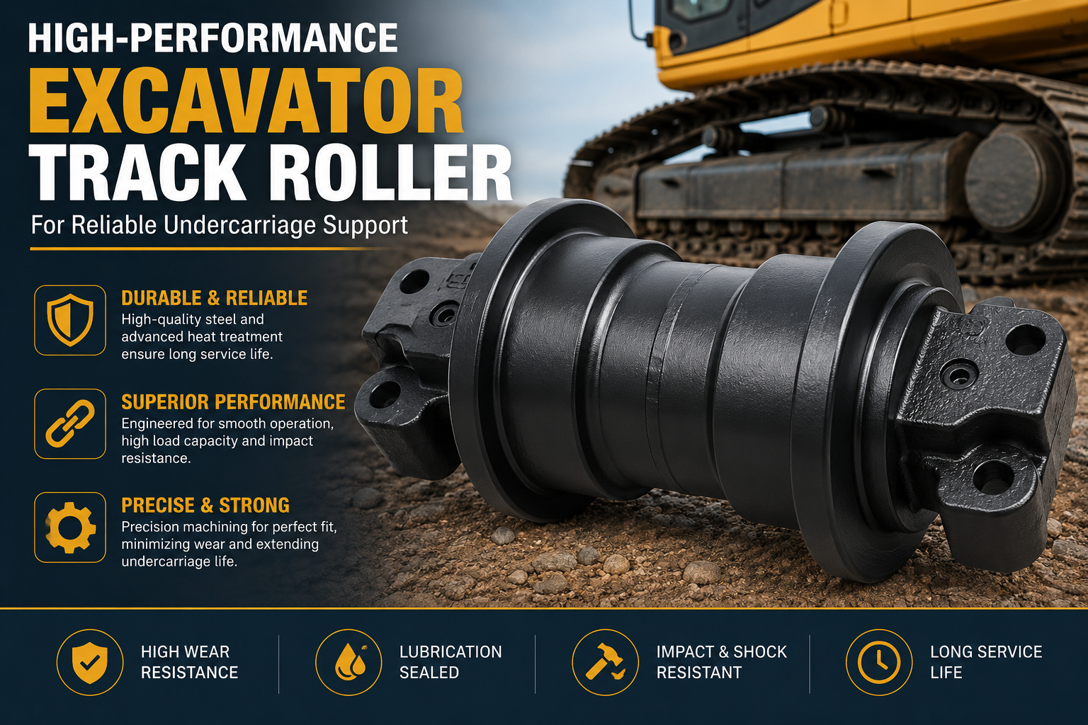High-Performance Excavator Track Roller for Reliable Undercarriage Support