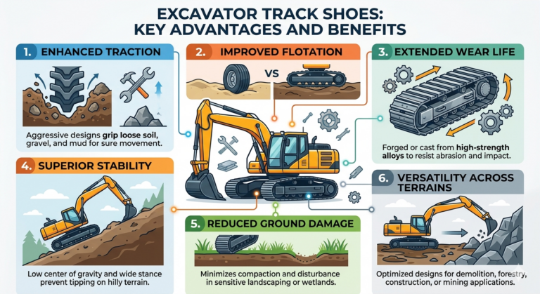 Excavator Track Shoes: Key Advantages and Benefits