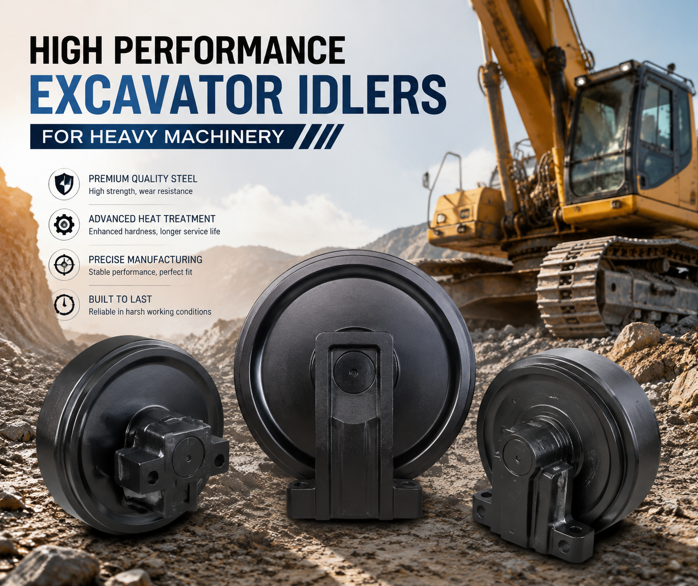 High Performance Excavator Idlers For Heavy Machinery