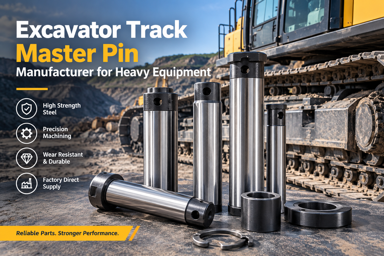 Excavator Track Master Pin Manufacturer for Heavy Equipment